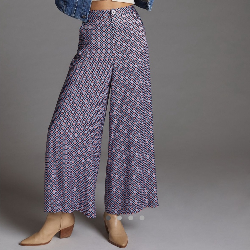 ANTHROPOLOGIE Maeve Wide Leg Silky Viscose Pants Size 4